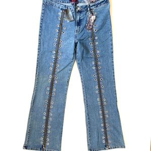 Platinum Plus Zipper Jeans Size ✅19 with eyelets.